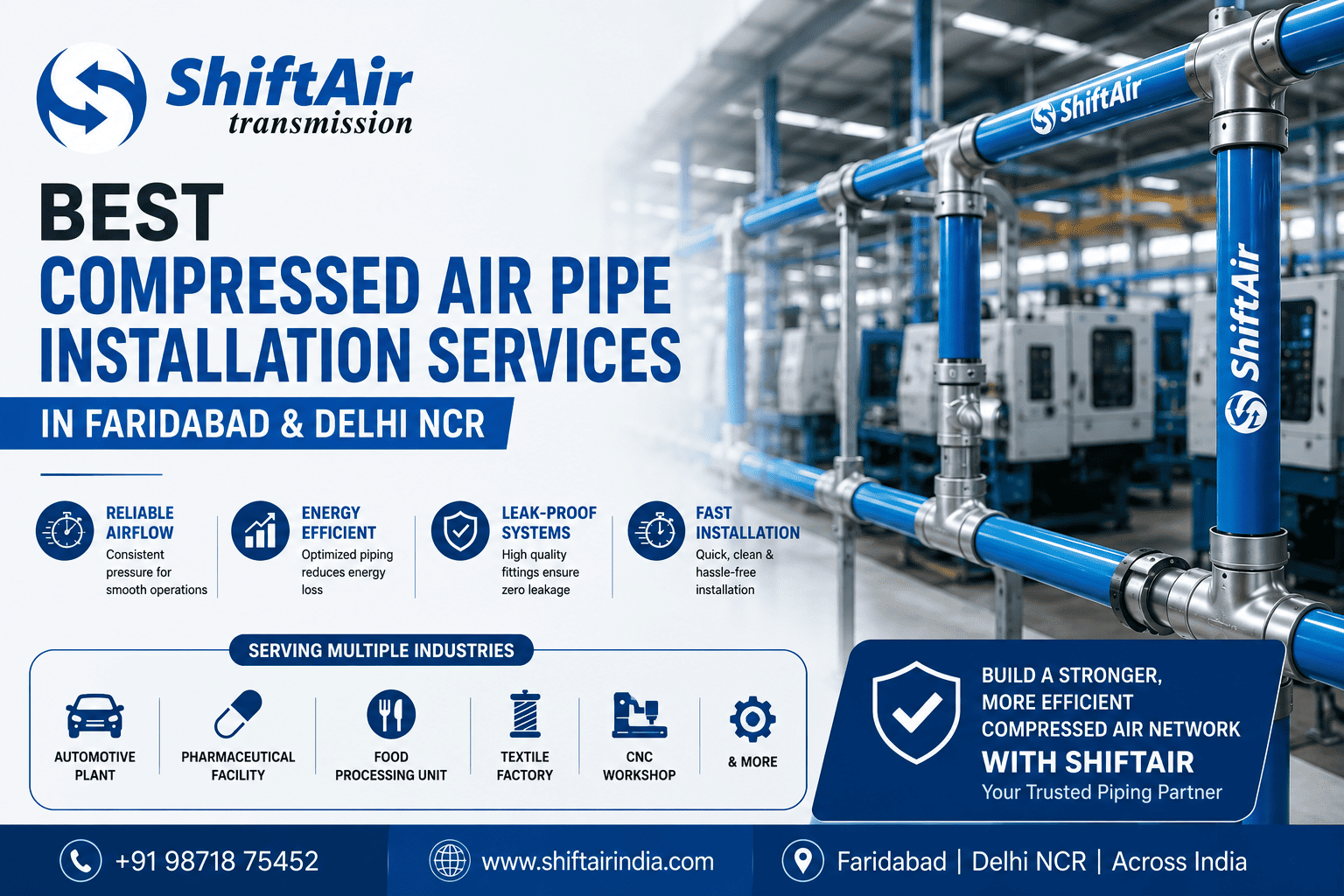 Best Compressed Air Pipe Installation Services Provider in Faridabad & Delhi NCR